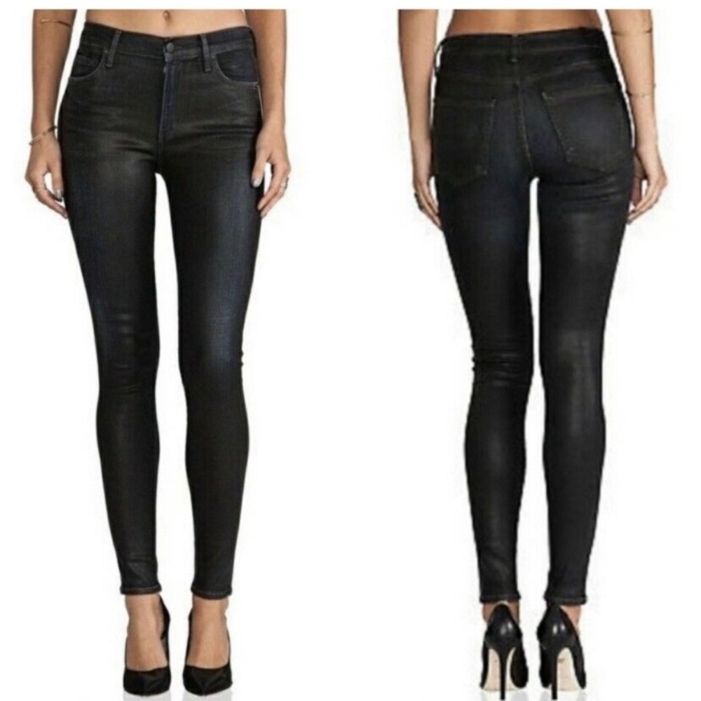 Citizens Of Humanity Rocket Slick High Rise Skinny Jeans in Coated Black